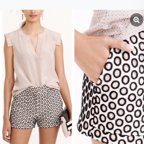 J. Crew Pants - J. Crew Black and White Patterned Women Shorts.100% Cotton.